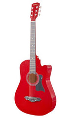 Juârez Acoustic Guitar Kit, JRZ38C/BK 38 Inch Cutaway, 038C with Bag, Strings, Pick and Strap, Black