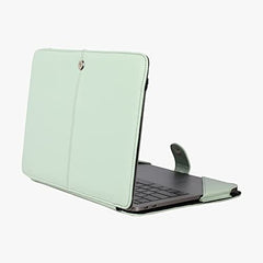 ENTHOPIA 13 to 14 Inches Folio Laptop Case Cover Vegan Leather Compatible for MacBook, Lenovo, Hp, Dell &Other Notebooks - Plain Cork