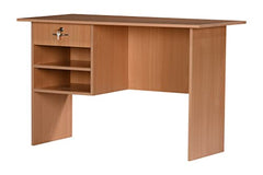 DeckUp Plank Giona Engineered Wood Study Table and Office Desk (Walnut and White, Matte Finish)