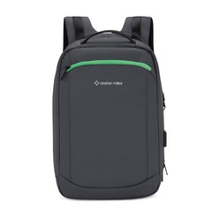 Nasher Miles Madison Passenger Workpack 22 Liters Water Resistant, Padded, Premium Reversed Polyester Black Yellow Laptop Backpack | USB charging| Unisex | Ideal For Office (Black & Yellow)