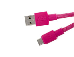 ASCENY Coiled & Double-Sleeved Mechanical Keyboard Cable, for Type-C Mechanical Keyboards (Pink)