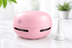 5 LEAFé : JOURNEY TO HEALTH Panda Mini Vacuum Cleaner for Desk (with Nozzle), 500 Pa Powerful Suction, USB Rechargeable Handheld Table Dust Cleaner for Keyboard, Laptop, Car Interior