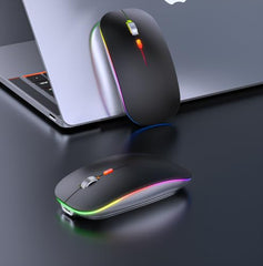Offbeat Dash 2.4GHz Wireless + Bluetooth 5.1 +5.0 Mouse, Multi-Device Tripel Mode Type C Rechargeable Silent Click Buttons Wireless Bluetooth Mouse 3 Adjustable DPI, Works on 3 Devices (Silver)