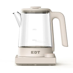 EDT Flow Pure glass™ Electric Kettle 1 Litre with Precision Temperature Control | Multipurpose Hot Water Presets for Coffee, Tea, Boil, Warm Water | 700W | Rubik