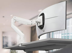 Jin Office White Monitor Stand Heavy Duty For 13"-49" Inch Monitor (Supports Upto 200*200mm VESA Screens |Strongest Gas Spring Arm with 20KG Wt. Cap| 1 Year Warranty | Tilt, Rotation, Swivel Features
