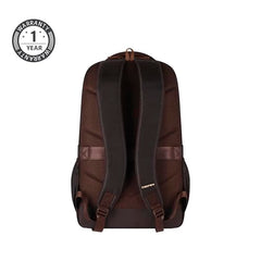Gear Aspire 3 19"/35L Large Faux Leather Water Resistant Laptop Backpack | Casual Backpack | Daypack | Travel Backpack | College Bag For Men/Women (Brown - Brown)