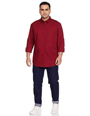 Amazon Brand - Symbol Men's Pack of 2 Cotton Casual Shirt| Regular Fit | Plain | Full Sleeve | Available in Plus Sizes