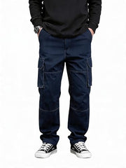 Lymio Men Mid Rise Regular Fit Cotton Cargo Pants (Cargo-46-Grey-S)