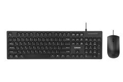 Lenovo 305 USB-C Wired Keyboard & Mouse Combo, Black, Spill-Resistant, Narrow Border, Adjustable Tilt, Full-Size Keyboard & Mouse, Compatible with Laptop, PC, Tablet, USB-C Connectivity Gaming Office