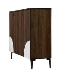 DeckUp Stella Engineered Wood Sideboard/Buffet Counter/Storage Unit (Walnut & White, Matte Finish)