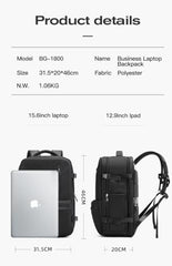 Red Lemon Bange Urban Pack Laptop Backpack for men and women | Multi-Compartment Water Resistant Business Travel Laptop Backpack upto 17" (Black N)