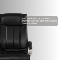 INNOWIN Profit High Back Orthopedic Boss Chair with 3 Year Limited Warranty | Leatherette Office Chair | Ergonomic Executive Chair with Spacious Cushioned Seat | Heavy Duty Metal Base | Grey