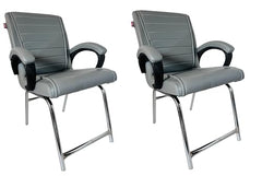 RATISON Special Director Principal Manager Office Visitor with arm Rest with Double Pipe Frame and Cushioned seat Back (2, Black, Double Pipe Frame)