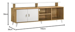 DeckUp Capella Engineered Wood TV Unit (Wotan Oak & White, Matte Finish)