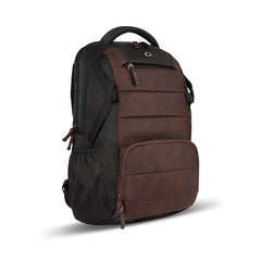Gear Aspire 3 19"/35L Large Faux Leather Water Resistant Laptop Backpack | Casual Backpack | Daypack | Travel Backpack | College Bag For Men/Women (Brown - Brown)