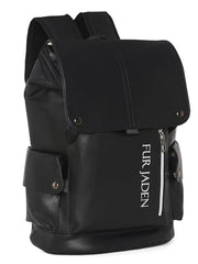 FUR JADEN 1 Compartment Vegan Leather Stylish Casual Laptop 22 Litre Backpack For Men Women College Office Professionals (Shades of Grey)