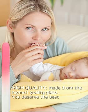 SYGA Baby Nail File, Emery Board Float Glass, Crystal Nail Buffer for Toddlers, Newborns, Infants and Young Children- Perfect for Babies, Newborns, New Moms & Baby Shower Gift-9cm*1cm,Assorted Colour
