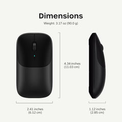 SATECHI Slim EX Wireless Mouse, Bluetooth & 2.4 GHz, Quiet Clicks, Silver