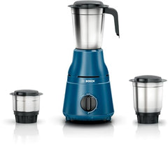 BOSCH TrueMixx 500 Watt 3 Jars Mixer Grinder | 5Year Motor Warranty |18000 RPM Heavy Duty Motor | High Grade Nylon coupler with Metal inserts.(MG2213C4BI Blue)