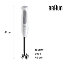 Braun MultiQuick 5, Powerful 1000W Hand Blender, Patented PowerBell Technology, Made in Europe, Guranteed Splash-Proof, Speed + Turbo, All-in-1: Blender, Grinder, Chopper & Whisker (MQ55236 Black)