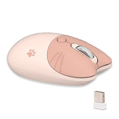 Lomiluskr Cute Cat Wireless Mouse, Lightweight Soundless Mice, 2.4G Wireless Mice, Candy Colors, Kawaii Mouse for Girls and Kids (Purple)