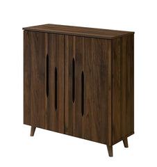 DeckUp Ivy Engineered Wood 2-Door Shoe Rack (Walnut, Matte Finish)