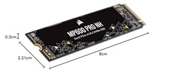 Corsair MP600 PRO NH 4TB PCIe Gen4 x4 NVMe M.2 SSD – High-Density TLC NAND – M.2 2280 – DirectStorage Compatible - Up to 7,000MB/sec - No Heatsink - Black