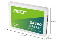 Acer SA100 480GB MAS0902+3D NAND SATA 2.5 inch(6.35cm) Internal SSD-560MB/s R, 493MB/s W Speed