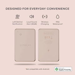 Satechi FindAll Wallet Card, Find My Compatible Tracker, Desert Rose