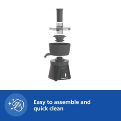 Philips HL7579/00 600 Watt Turbo Juicer Mixer Grinder with 3 Jars -Blend and Carry, Nutri Juicer Jar, Multi Purpose jar