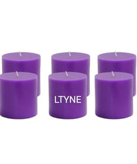 LTYNE Pillar Candle || Size 2 * 2 inch Each || Unscented Pillar Candle || 6 Hours Burning Time || Home Decor || Spa Candle [ Pack of 6 ] (Blue)