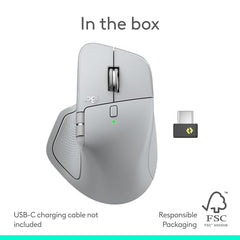 Logitech MX Master 4, Ergonomic Wireless Mouse with Advanced Performance Haptic Feedback, Ultra-Fast Scrolling, USB-C Charging, Bluetooth, Windows, MacOS - Graphite