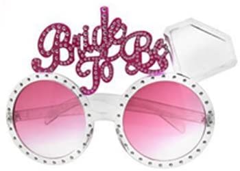 SYGA Fancy Dress Hen Party Bride to Be Sunglasses Glasses Hen Night Do Accessories Gift for the Bride Her Pink Transparent Diamantes for Hen Night Girls Night Out Party Wedding Decorations