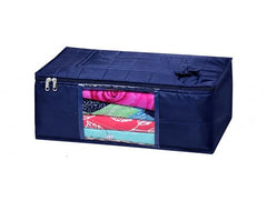 VR ATULIT BY CHOOSY 12 Flap Saree Bag | Clothes Storage Bag for Sarees, Blankets | Large Storage Bag for Clothes with Transparent Zip Covers | Foldable Quilted Bag Organizer with Handle for Wardrobe