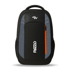 Lunar's Luxur 40L Laptop Backpack with 1 Year Warranty | Foam Padded Water Resistant School bag | Laptop Bag 15.6 Inch | Travel College bag for boys | Office bag for man (black_grey_orange)