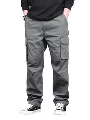 Lymio Men Mid Rise Regular Fit Cotton Cargo Pants (Cargo-46-Grey-S)