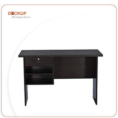DeckUp Plank Giona Engineered Wood Study Table and Office Desk (Walnut and White, Matte Finish)