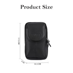 MOMISY Mobile Phone Holster, Leather Belt Clip Case Cover for Men (Thread Black, Vertical)