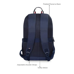 Tommy Hilfiger Laptop Backpack Elbert - Navy | Backpack for School, College and work | Water-Resistant, Fits 15-inch Laptop, with Rain Cover, Trolley Holder & 1-Year Warranty | 31L Capacity
