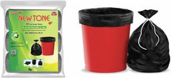 Newtone Garbage Bags | Large 24 X 32 Inches | 90 Bags (15 Bags X 6 Rolls) | Dustbin/Trash bin | Pouch Packing | (Green)