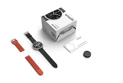 Amazfit Active 2 Premium Smartchoice 44mm Smart Watch, Sapphire Glass Display, Free Silicon Strap, Built in GPS, 10day Battery, 5ATM, iOS & Android, 2000 Nits, 160+ Sports Mode, Black Leather