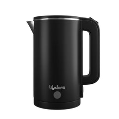 Lifelong Electric Kettle 1.5 litre | 1500W Stainless Steel Kettle with Double Wall & Cool Touch Body | Multipurpose Electric Kettle | 360° Swivel Base, Auto Shut Off & Overheat Protection (Black)