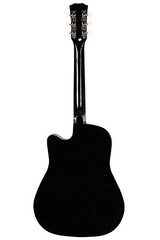 Juârez Acoustic Guitar Kit, JRZ38C/BK 38 Inch Cutaway, 038C with Bag, Strings, Pick and Strap, Black