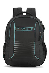 Skybags Porto Spacious 40L Weekender Backpack, 2 Compartments, Black-Blue | Laptop Compatible (Upto 17"), Front & Shoe Compartments, Padded Handles, Travel/ Office Bag, Unisex, 1-Year Global Warranty