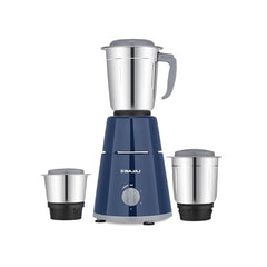 Bajaj GX-1 Mixer Grinder 500W | Superior Mixie For Kitchen | 2-In-1 For Dry Grinding | Blade Function With Titan Motor | 3 Stainless Steel Mixer Jars | 1 Year Product Warranty By Bajaj 【Blue】