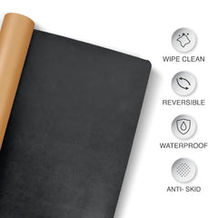 Bellblock Large Extended Reversible Desk Mat/Mouse Pad/Gaming Pad for Office/Home| Vegan Leather | Anti-Skid, Slip-Resistant, Splash-Proof | White & Sky Blue | 60x30cm