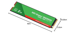Western Digital 2TB WD Green SN3000 NVMe Internal SSD - Solid State Drive - Gen4 PCIe, M.2 2280, Up to 5,000 MB/s - WDS200T4G0E