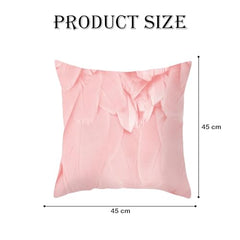 MOMISY Decorative Polyester Home Sofa Bedside Cushion Throw Pillow Covers, 45 x 45 cm, Pack of 2 (Leaves Pink A2)