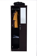 DeckUp Plank Cove 2-Door Engineered Wood Wardrobe with Mirror (Wotan Oak and White, Matte Finish)