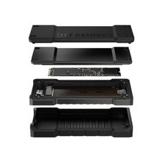 ASUS TUF Gaming A2- USB-C 3.2 Gen 2x2 Portable SSD Enclosure, Dual M.2 NVMe PCIe and SATA, MIL-STD-810H Drop Resistance, IP68 Water and dust Resistance, Aluminum Alloy Chassis and a Thermal pad